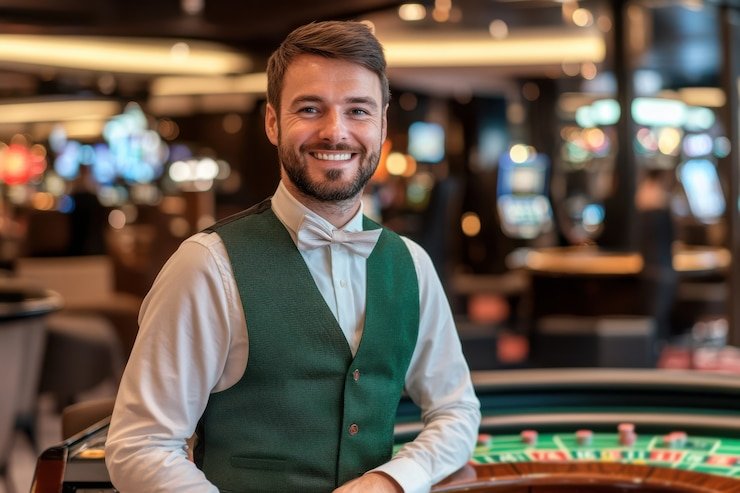 Putaran roda langsung Dealer memutar roda roulette